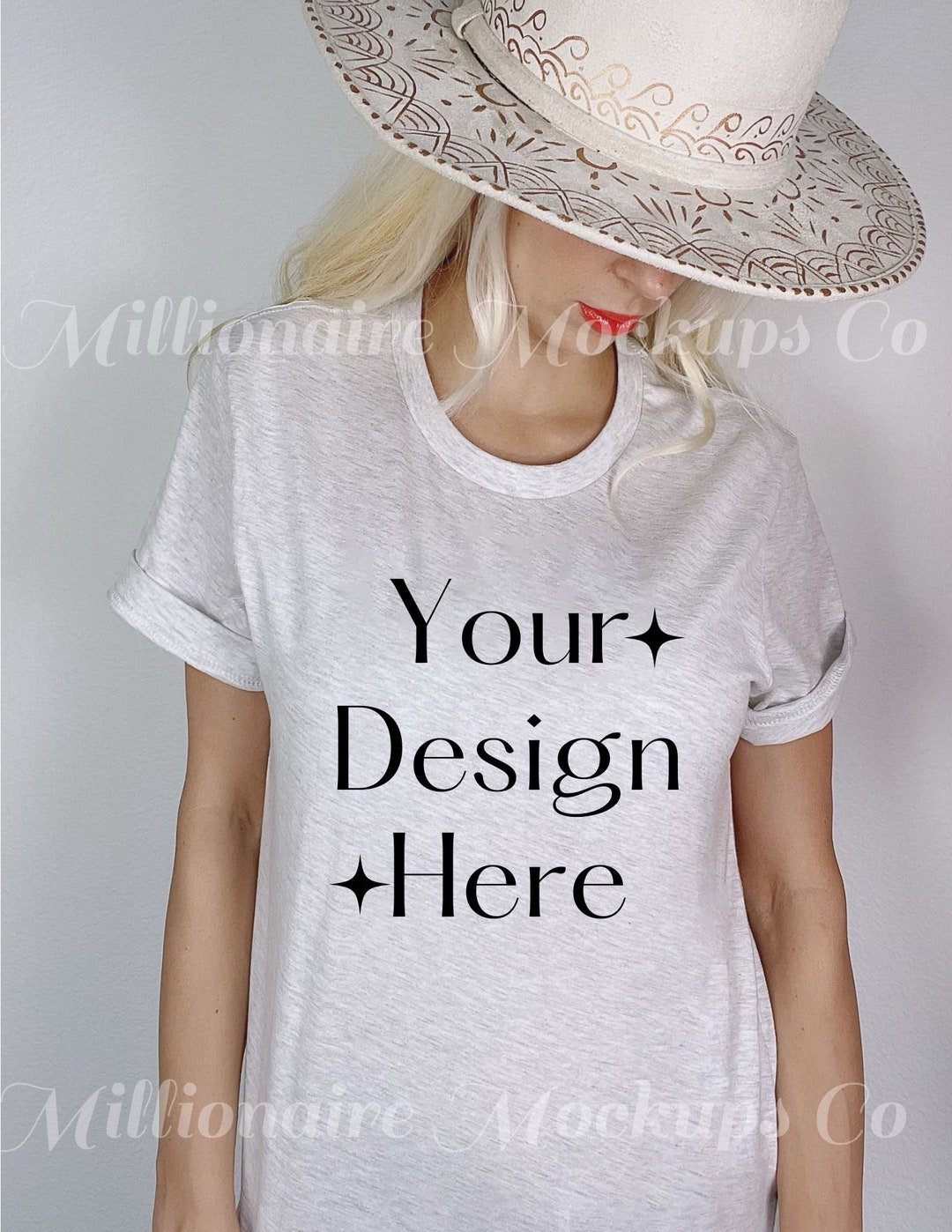 Ash Gray Bella Canvas T-shirt Mockup, Bella Canvas Mockup, Bella Canvas ...