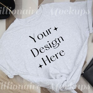 Bella Canvas T-shirt Mockup, Bella Canvas Ash Gray Mockup, Bella Canvas Shirt Mockup, Bella Canvas 3001 Ash, Gray Mockup, Lay Flat Mockup