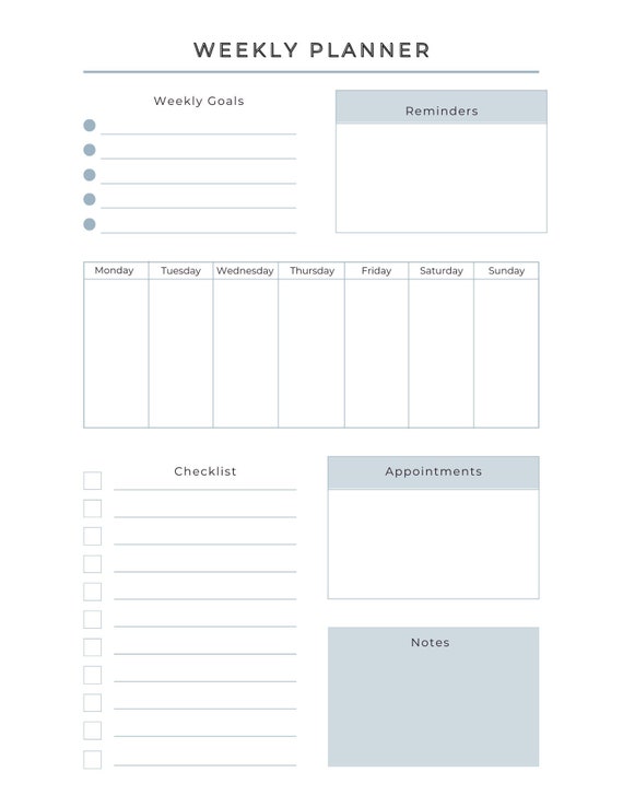 Daily Planner to Do List Printable Instant Download - Etsy