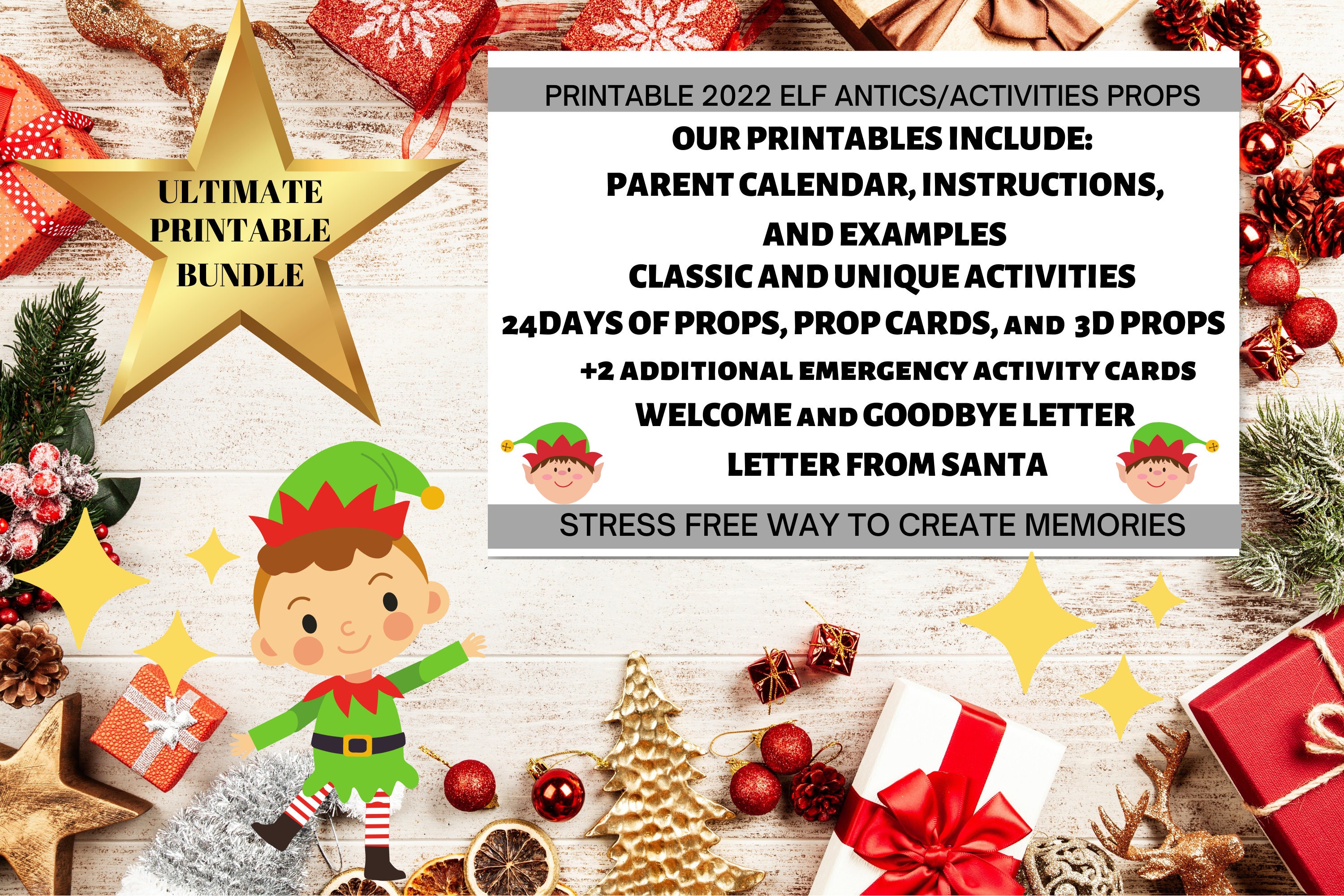 2023 Elf Kit 24 Days Of Christmas Elf Activities Elf Props Elf 