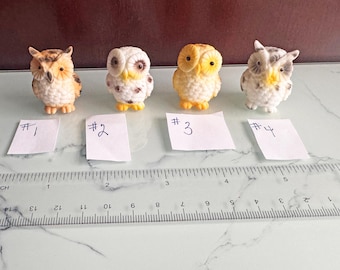 Miniature Owl Figurines - 4 Options