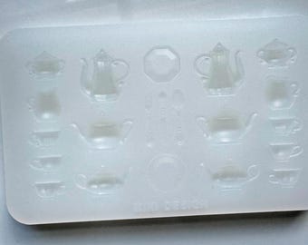 Miniature Tea Set Silicone Mold: Crafting Clay & Resin