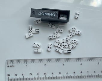 Miniature Dominoes Set: Dollhouse Mini Games