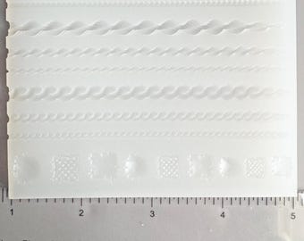 Lines, Chains and Patches Silicone Mold, Resin Clay Crafting