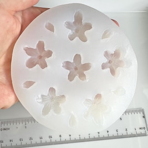 Molde de silicona de flor de cerezo: fondant, vela, arcilla, resina - 8,25 cm