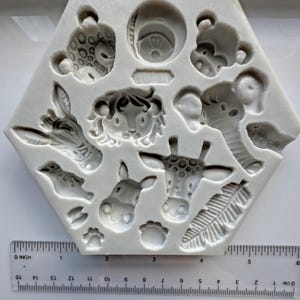 Mini-djuransikten i silikonform: Elefant, Tiger, Lejon, Apa