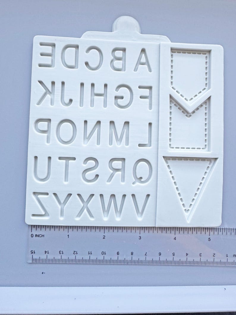 Block Ruler Alphabet Letters With Banner Options Alphabet Silicone Mold - Etsy