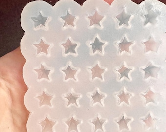 Molde de silicona transparente con forma de estrellas en miniatura