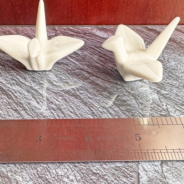 Ceramic Origami Bird / Crane Design Figurines - Set of 2
