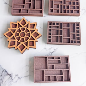 Mini-stjärnformade och rektangulära kuriosaskåp: Smyckesskuggaskar