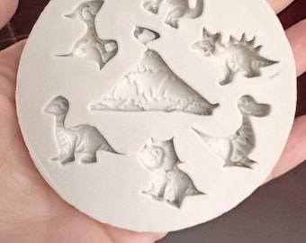 Miniature Dinosaurs Gray Silicone Mold