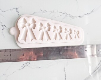 複数サイズのリボン（グレー、食品安全シリコン型） - ミニチュアリボン型