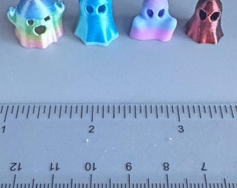 Colorful Mini 3D Printed Ghosts - 4 Types