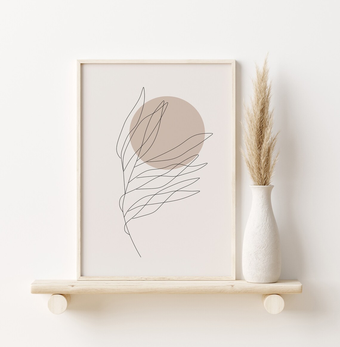 Soft Color Boho Minimalist Wall Art Set of 3, Simple Modern Wall Art