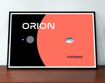 Artemis Orion NASA rymdaffisch, månen Mars-uppdragskonst (digital nedladdning)