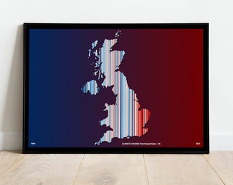 Stampa "UK Warming Stripes", opera d'arte sul cambiamento climatico (download digitale)