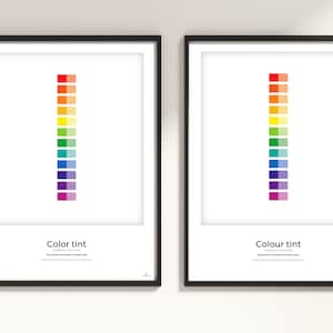 Color Theory TINT Reference Poster, artist/designer printable PDF, Colour Psychology, Art Studio,
