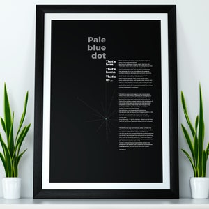 PALE BLUE DOT Voyager Carl Sagan quote abstract art astronomy wall art