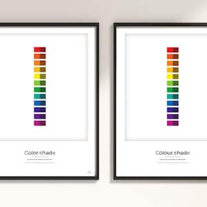 Color Theory SHADE Reference Poster, artist/designer printable PDF, Colour Psychology, Art Studio,
