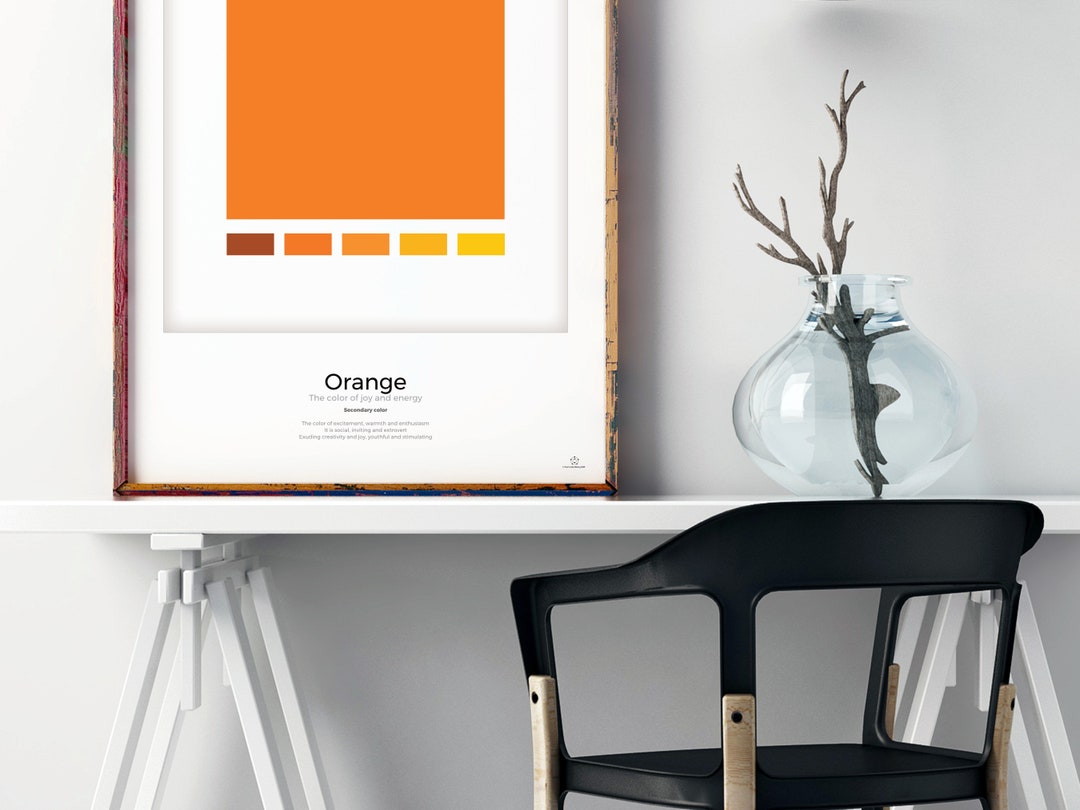 Colour Psychology ORANGE, Color Theory Reference Poster, Artist/designer Printable PDF, Art