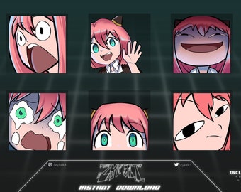 Anime variado Anya Emotes (Twitch y Discord Ready)