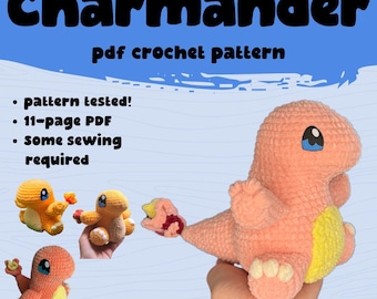 Charmander Crochet Plushie Pattern: Intermediate Level (PDF)
