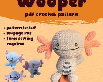 Wooper Crochet Plushie Pattern: Intermediate Level (PDF Pattern)