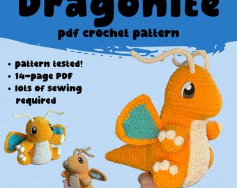 Dragonite Plushie Crochet Pattern: Intermediate Level (PDF Pattern)