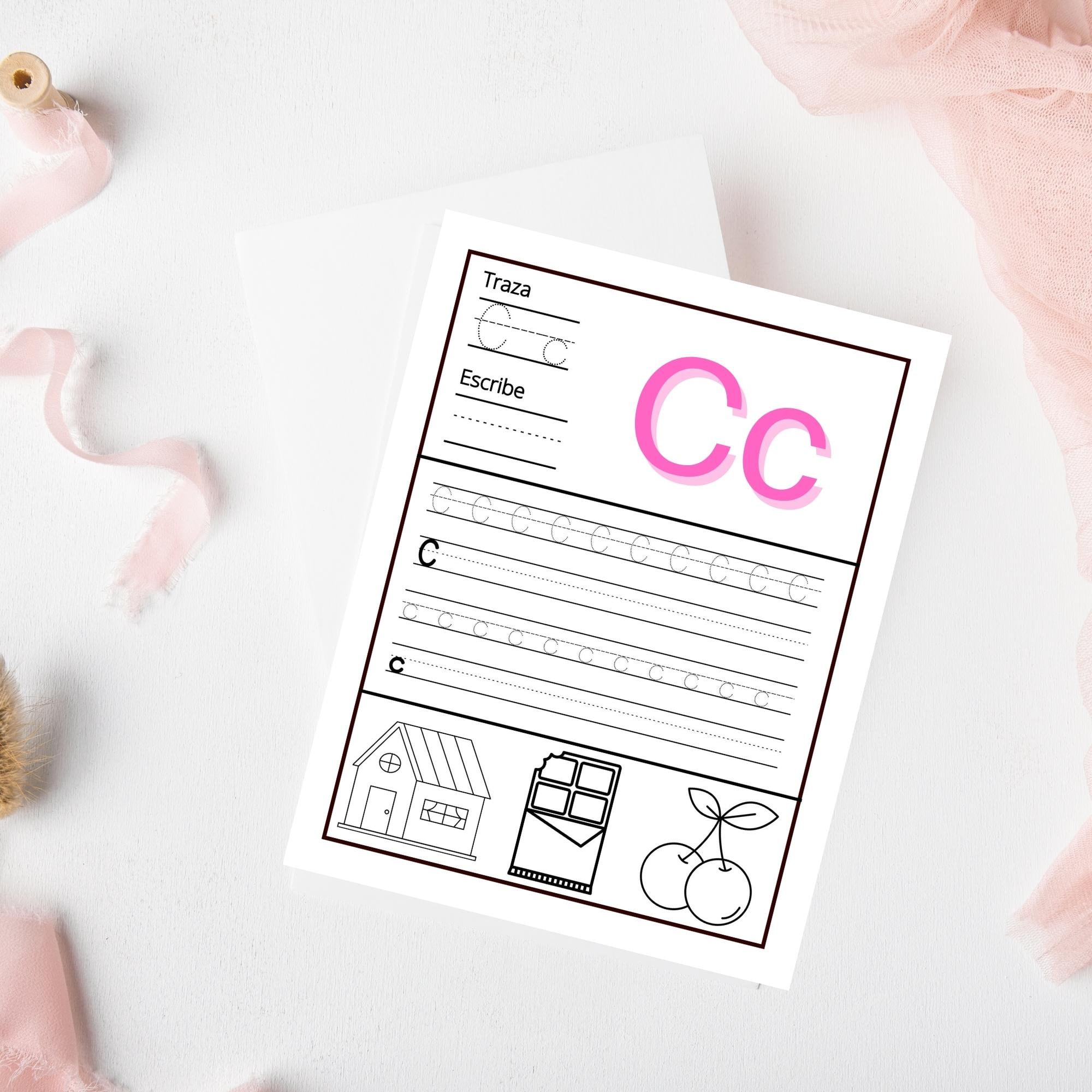 Spanish alphabet tracing for preschoolers.