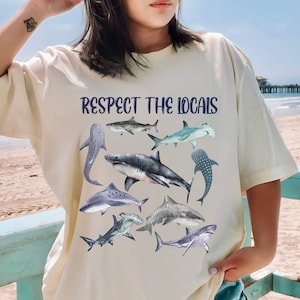 Shark Shirt, Ocean Shirt, Ocean Lover, Whale Shark, Hammerhead, Great White, Oversized Beach Shirt, Marine Life, Sea Life Shirt, Shark Lover
