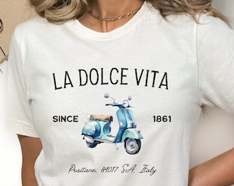 La Dolce Vita, Vintage Italy Shirt, Vintage Italian Shirt, Italian Saying Shirt, Italy Shirt, Travel Shirt, Vacation Shirt, Positano Shirt