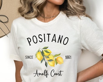 Positano Lemon Graphic Tee – Amalfi Coast Summer Travel Shirt