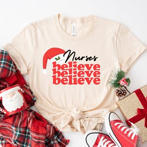 Chemise d'infirmière de Noël, chemise de Noël d'infirmière, cadeau de Noël pour infirmières, cadeaux pour infirmière, chemise de vacances d'allaitement, chemise de Noël, t-shirt d'infirmière