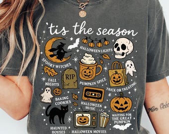Comfort Colors Halloween Shirt, Spooky Shirt Fall TShirt, Pumpkin Spice Scary Ghost Tee