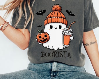 Halloween Coffee Shirt, Ghost Coffee, Halloween Ghost Comfort Colors, Spooky Coffee, Coffee Latte Shirt, Fall Shirt, Women's Halloween Shirt