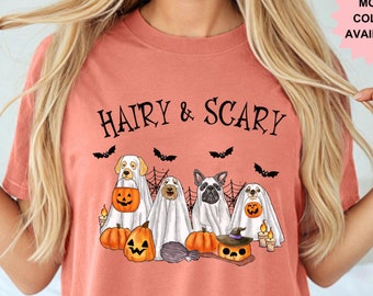 Chemise pour chien d'Halloween Comfort Colors : chiens fantômes effrayants