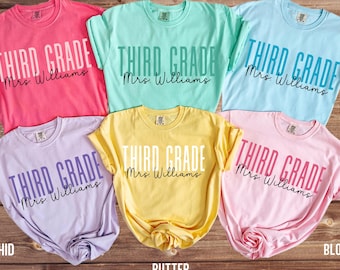 Comfort Colors Third Grade Teacher Shirt, Back to School Tee