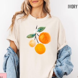 Vintage Orange Shirt, Comfort Colors, Aesthetic Fruit Shirt, Graphic Fruit Shirt, Pastel Drawing Oranges Shirt, Foodie Vintage Graphic Shirt