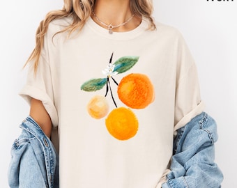 Vintage Orange Fruit Shirt, Comfort Colors Graphic Tee