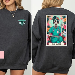 L'infirmière chemise de carte de tarot, sweat-shirt d'infirmière, infirmière autorisée, chemise d'infirmière autorisée, chemise d'infirmière drôle, infirmière squelette, infirmière effrayante, cadeau pour infirmière