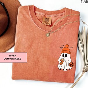 Ghost Shirt, Comfort Colors Iced Coffee Ghost Shirt, Ghost Coffee Shirt, Halloween T-shirt, Coffee Latte Shirt, Pumpkin Spice, Spooky Season