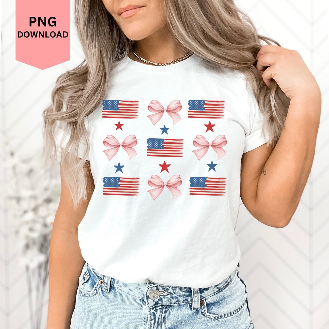 4th of July PNG, Coquette American Flag Png, Coquette 4th of July Png ...