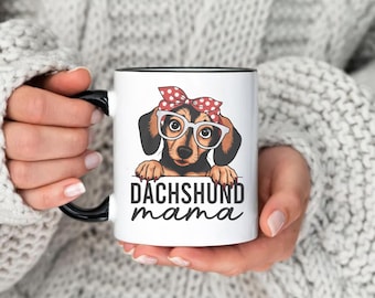 Taza de café Dachshund Mama: Regalo para amantes de los perros salchicha, taza divertida para amantes de los perros.