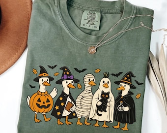 Comfort Colors Halloween Goose Shirt: Spooky Fall Tee