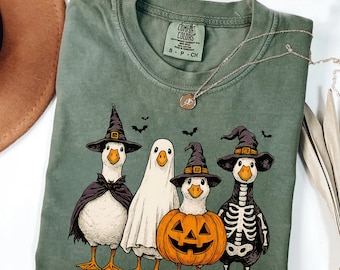 Comfort Colors Halloween Goose Shirt: Spooky Fall Tee