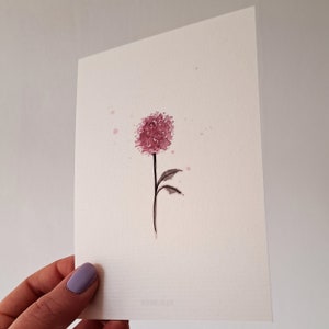 Aquarel bloemenkaarten set Handgemaakte duurzame kunst Aquarel Unieke collectie ansichtkaarten afbeelding 2