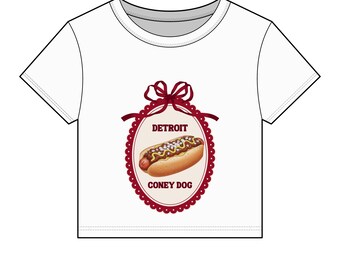Detroit Coney Hunde T-Shirt | Vintage Hot Dog Illustration, Retro Essen Shirt