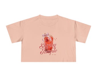 Shirley Temple Illustration Kurzarm T-Shirt | Vintage Soda Mocktail Design