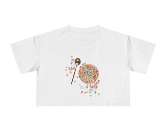 Glücksbringer St. Pattys Day Crop Tee | Kleeblatt Retro Regenbogen