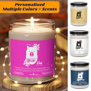 In My Mama Bear Era Custom Candle, Gift For Moms, Personalized Candle for Mom, New Mom Birthday, Baby Shower, Mother&#39;s Day Gift (Pink)